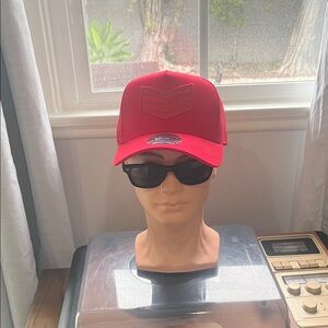 Red Trucker Hat with Patch